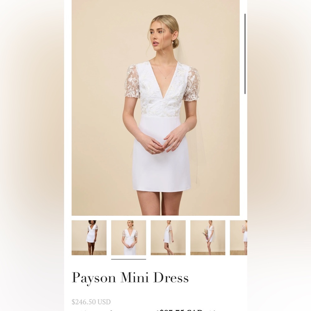 Park & Fifth - Payson Mini Dress - Bridal - XS